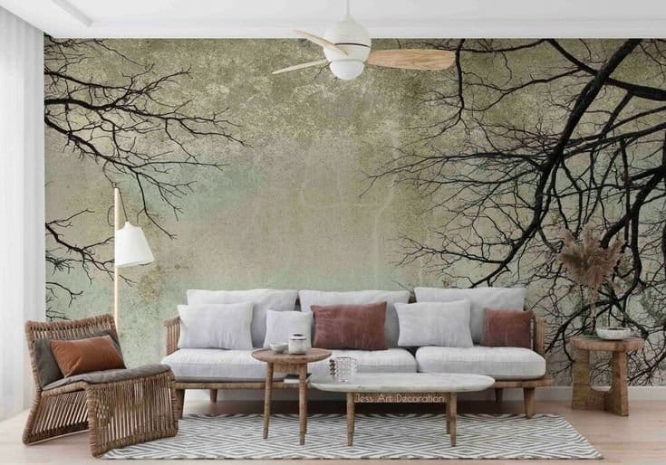 Finishing Works 7 Trendy 3D Winter Black Branch Pattern Self adhesive Removable Wallpaper Murals Wall 58 2024